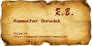 Rammacher Benedek névjegykártya